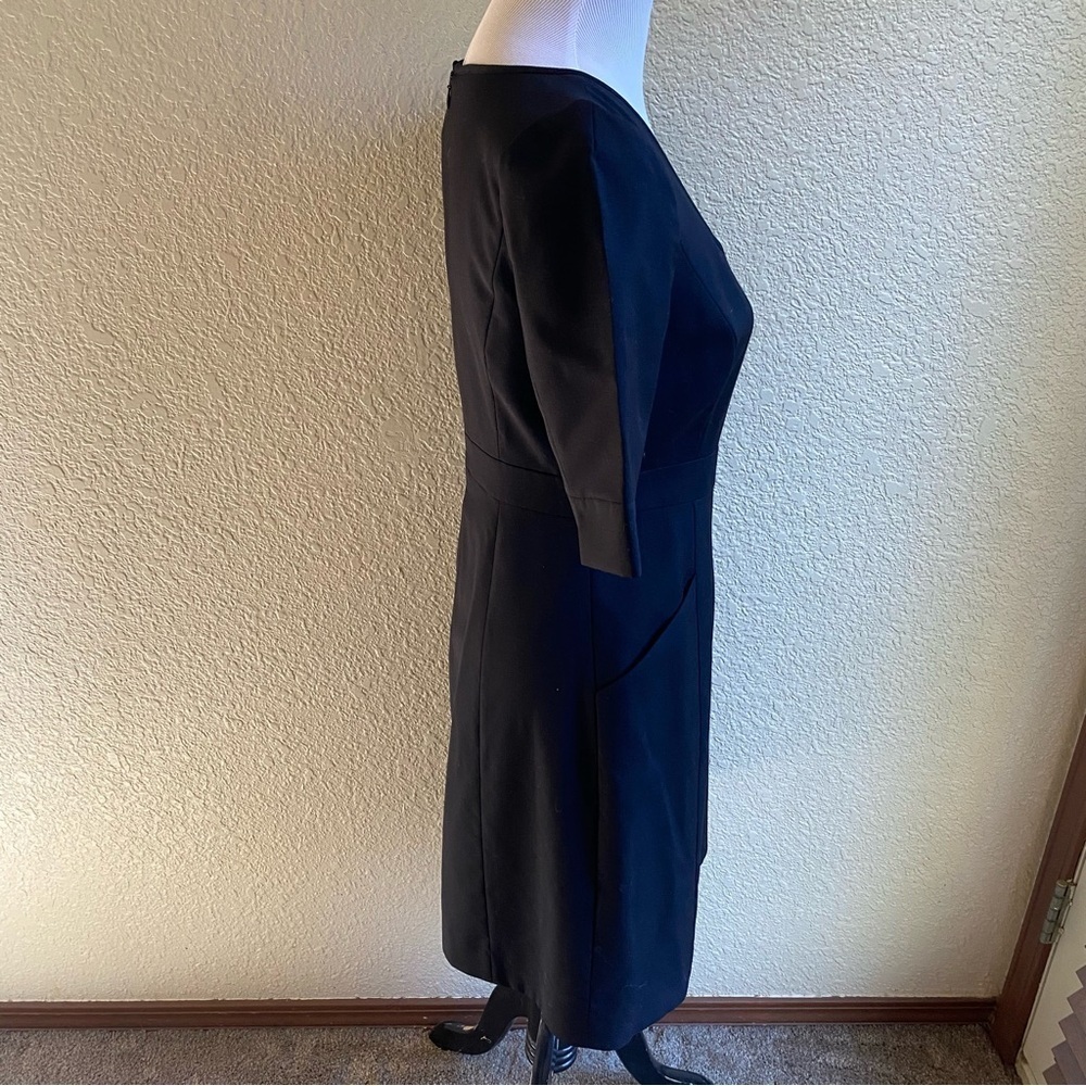 J. Crew Caryn Dress 100% Wool Solid Black Short Length and Sleeves Business: 4 - Picture 5 of 9